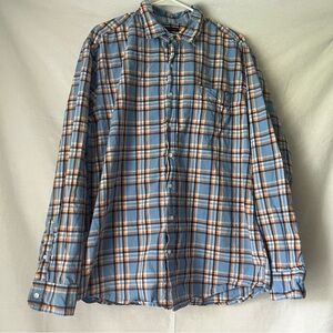 GAP Button-Down, Long Sleeve Slim Fit, Plaid, Multicolor. Size XL